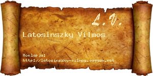 Latosinszky Vilmos névjegykártya