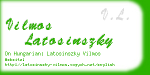 vilmos latosinszky business card